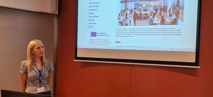 Presentation of the TEDI project by Regita Bendikienė during an international academic conference.
